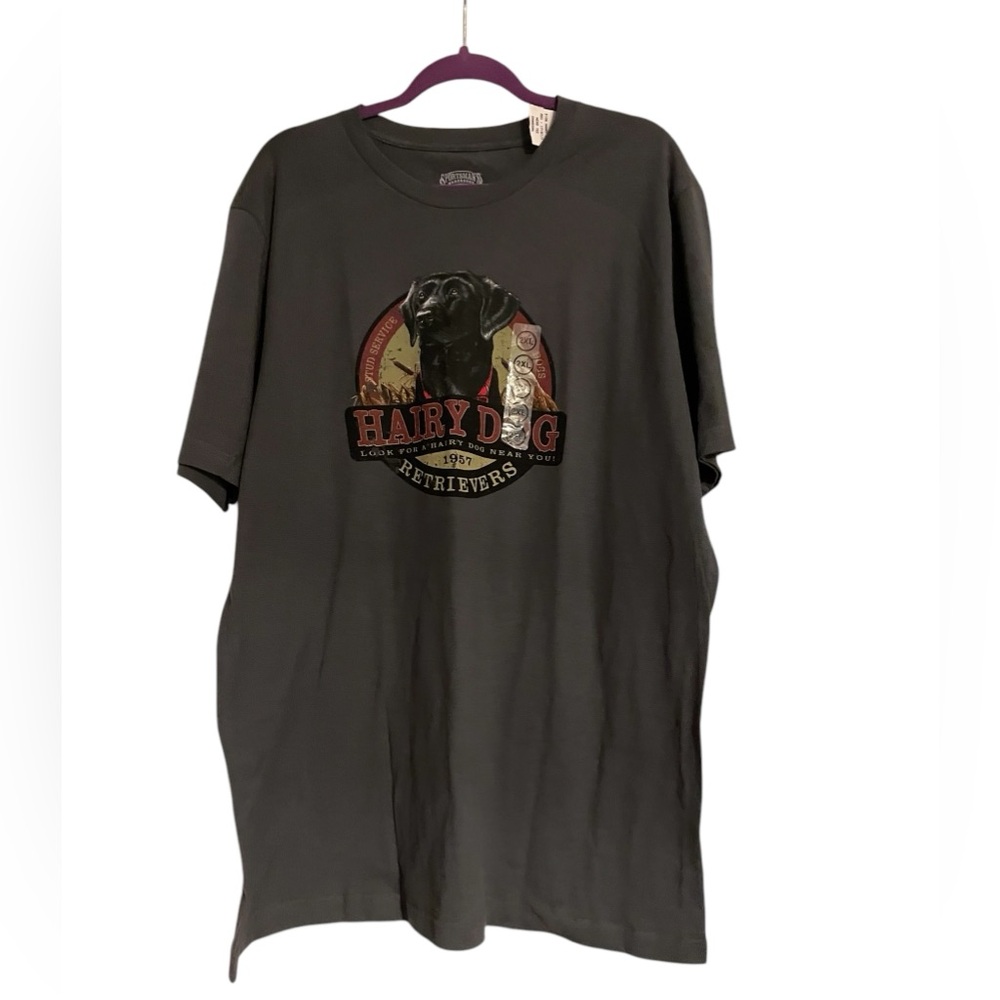 Hairy‎ Dog Gray T-Shirt 2XL NWT Sportsman’s Warehouse Graphic Tee - Black Lab